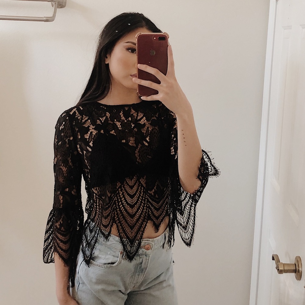 TOBI black lace top